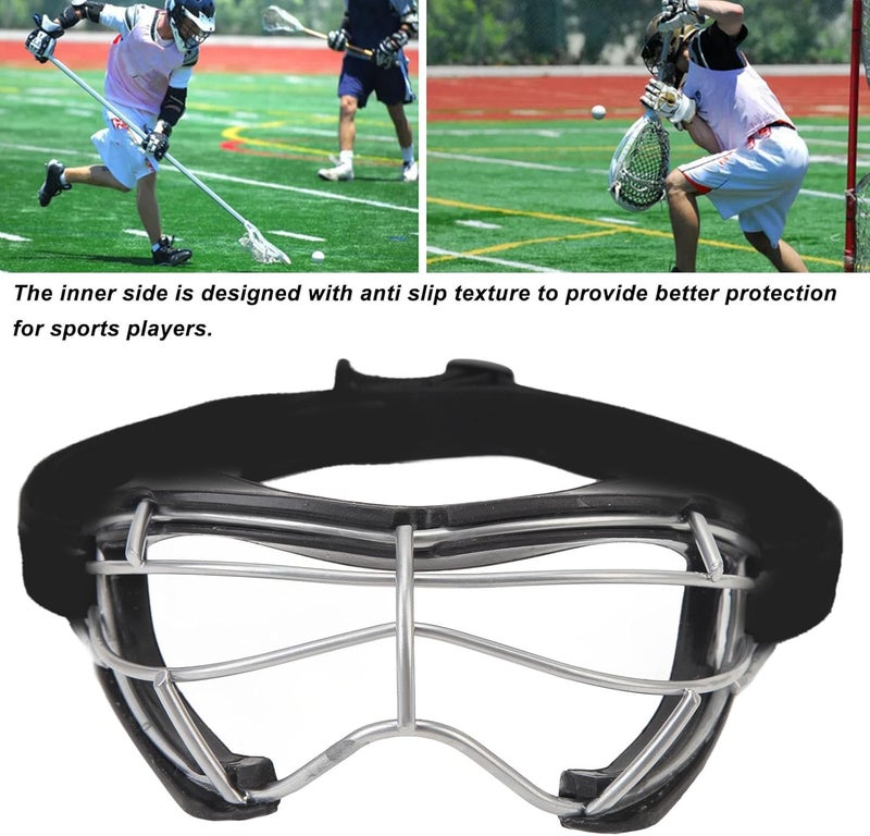 SASKATE Lacrosse Goggles, Silicone Ferroalloy Anti Slip Texture Hockey Goggle for Training - Image 4